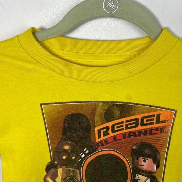 Lego Star Wars Kids T-Shirt Yellow Short Sleeves Size 6 Tee Cotton Crew Neck Tee - Picture 5 of 8